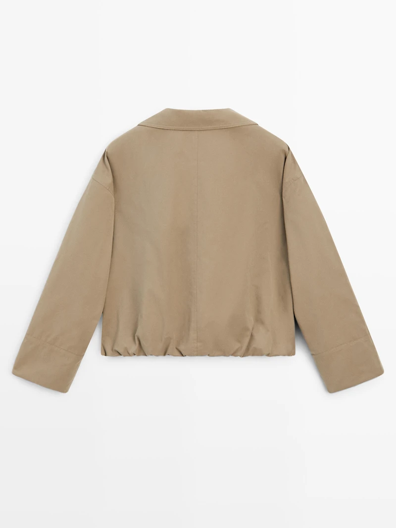 Cotton blend bomber jacket