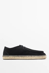 Chaussure jute ganse croûte de cuir
