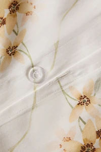 HOUSSE DE COUETTE SATIN IMPRIMÉ FLEUR