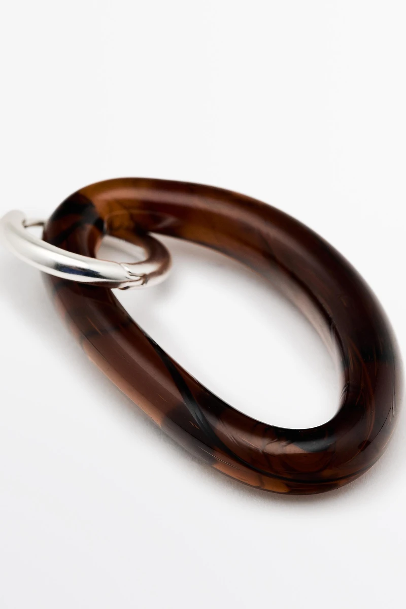 Glass hoop earrings