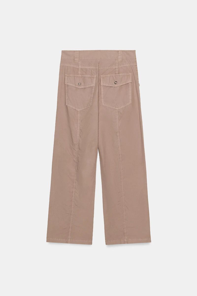GATHERED STRAIGHT LEG PANTS