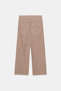 GATHERED STRAIGHT LEG PANTS