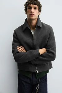 ZIP-UP WOOL EFFECT JACKET