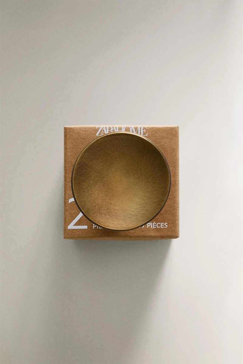 LOT BOUTONS DE PORTE LAITON RONDS (LOT DE 2