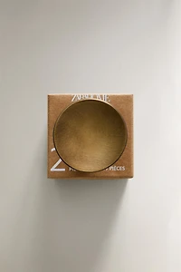 LOT BOUTONS DE PORTE LAITON RONDS (LOT DE 2
