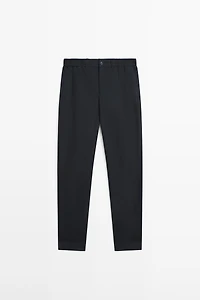 Cotton blend jogger fit trousers