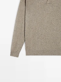 Pull en maille col polo de coton mélangé