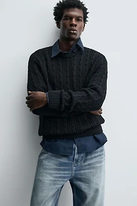 TEXTURED WOVEN SWEATER
