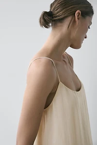 Flowing midi dress with pleated detail