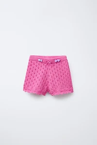 BEADED KNIT SHORTS