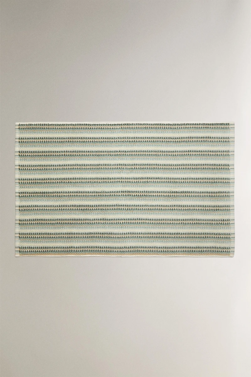 STRIPED COTTON BATH MAT