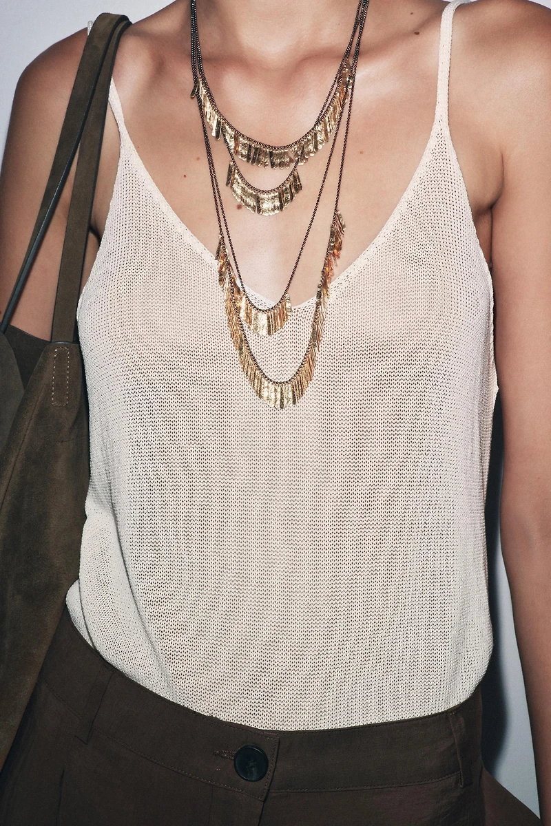 4-PACK OF METAL PLATE NECKLACES