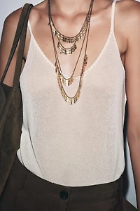 4-PACK OF METAL PLATE NECKLACES