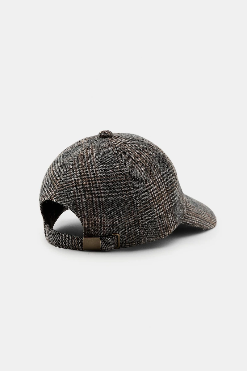PLAID WOOL CAP