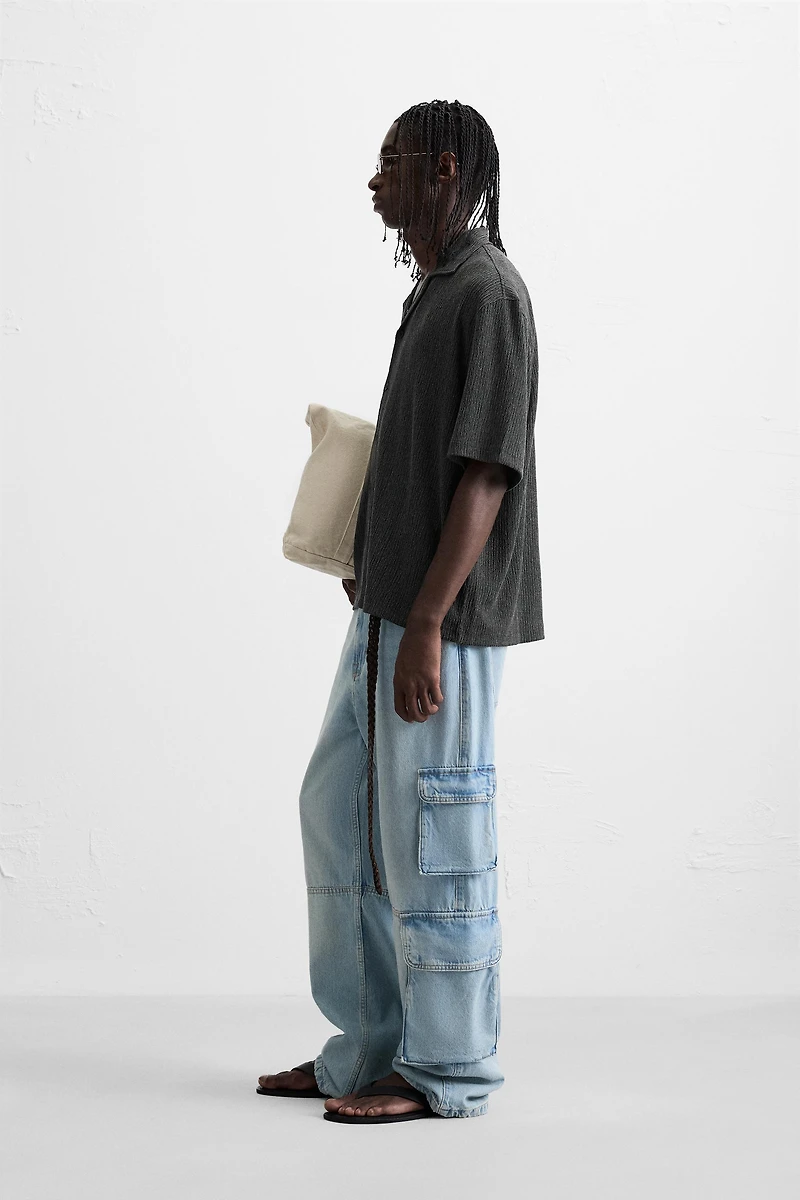 WRINKLED EFFECT TEXTURED SHIRT