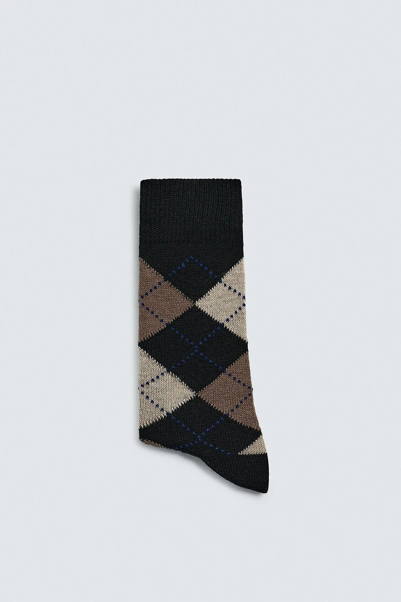 ARGYLE WOOL SOCKS