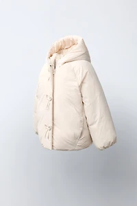 WATER REPELLENT BOW PUFFER COAT