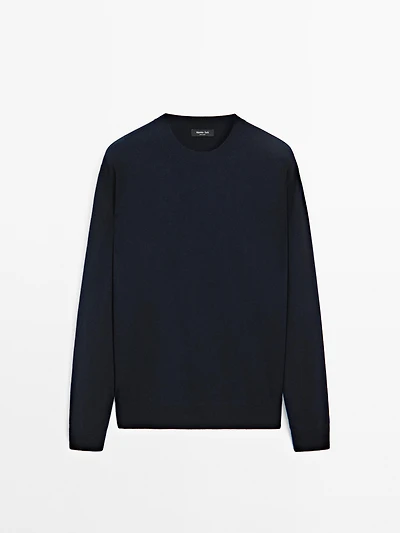 Pull col rond en laine mélangée
