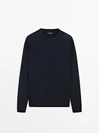Pull col rond en laine mélangée