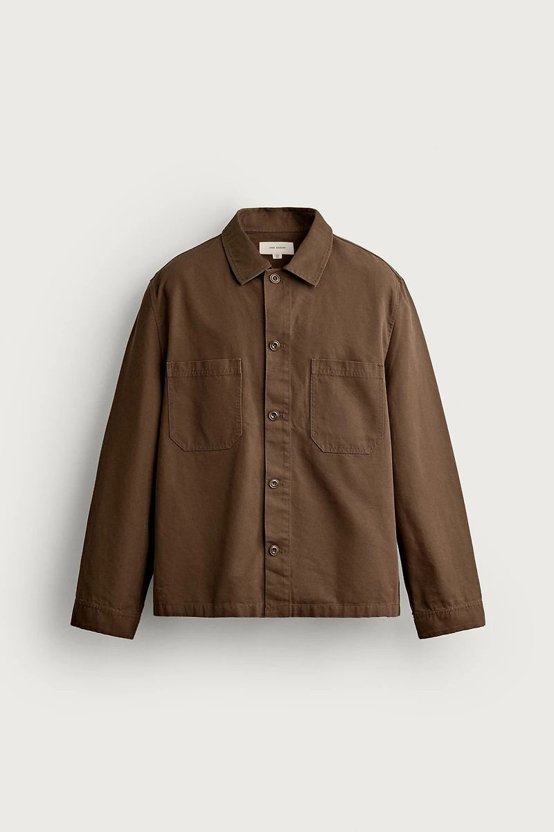 REGULAR FIT CANVAS OVERSHIRT