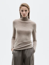 Knit 100% cashmere high neck sweater - LIMITED