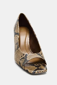 ANIMAL PRINT OPEN POINTED TOE SHOES