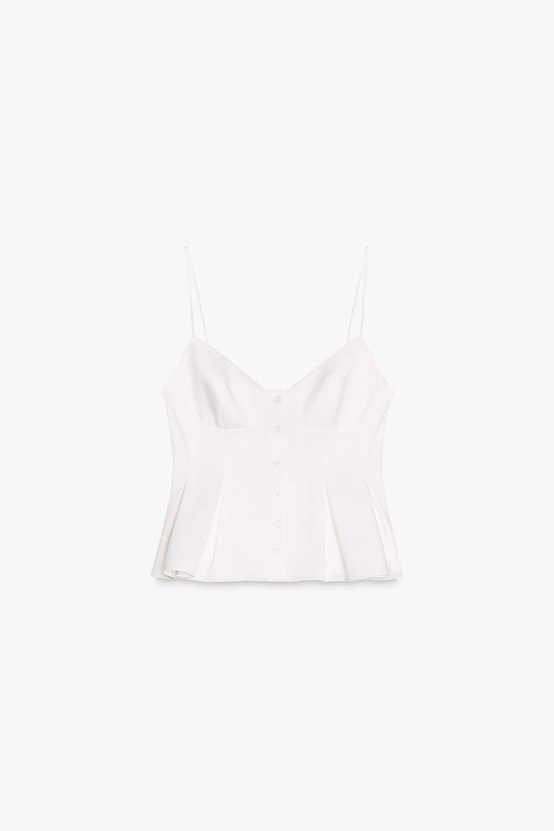 PLEATED POPLIN TOP