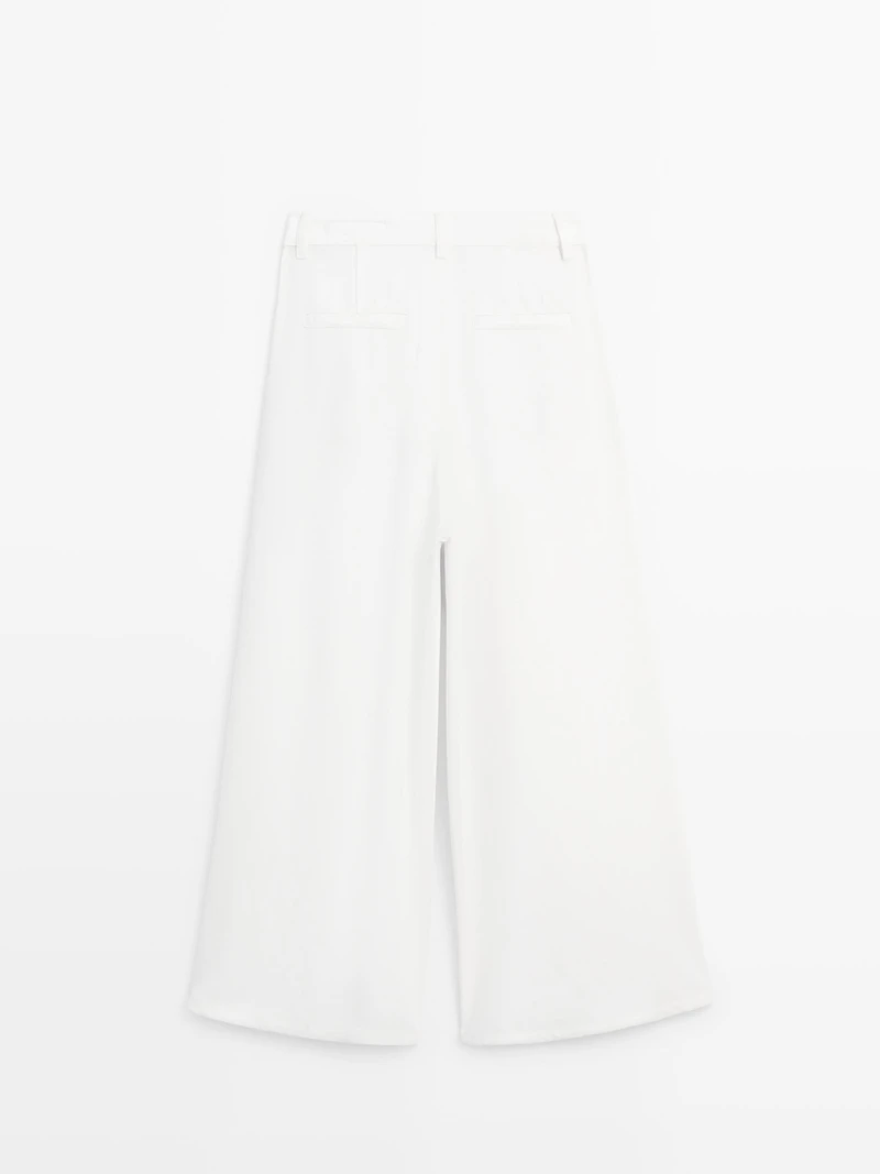Pantalon wide leg à plis