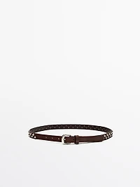 Nappa leather belt with stud details