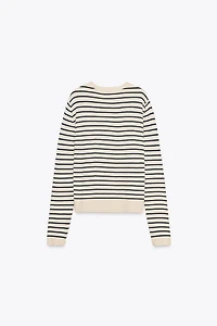 STRIPED KNIT CARDIGAN