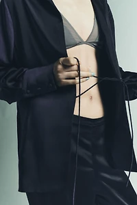 HIGH-WAISTED SATIN PANTS