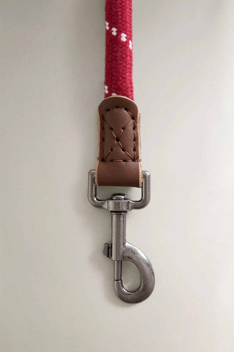 LAISSE CORDE ET CUIR ANIMAUX