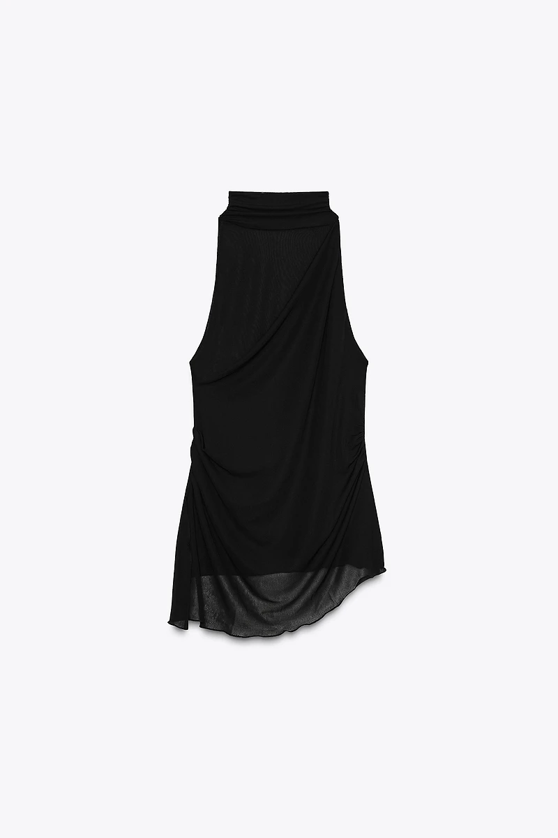 SHEER HALTER TOP