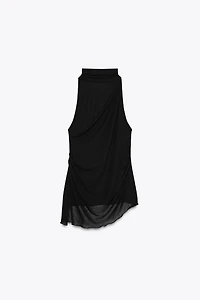 SHEER HALTER TOP