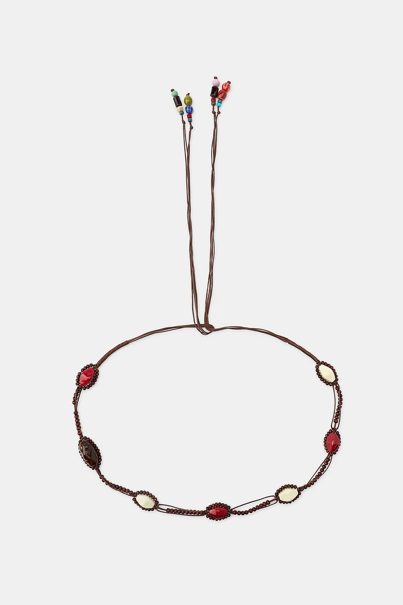 CEINTURE EN CORDON AVEC PIERRES ET FANTAISIE