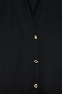 V-NECK POPLIN SHIRT