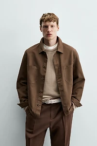 REGULAR FIT CANVAS OVERSHIRT