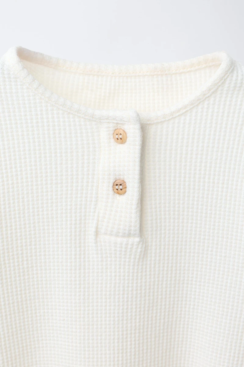 WAFFLE HENLEY BODYSUIT