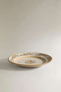 TERRACOTTA FLORAL DESSERT PLATE