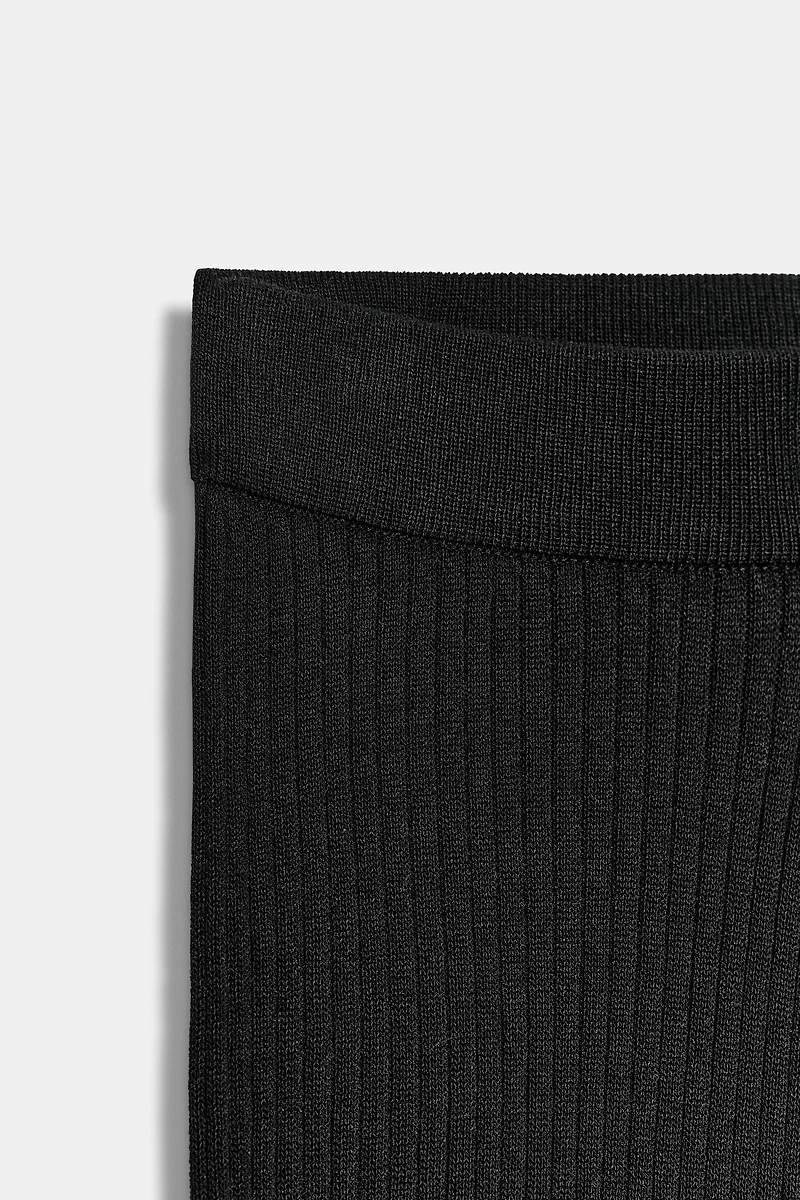 RIBBED WIDE LEG PANTS