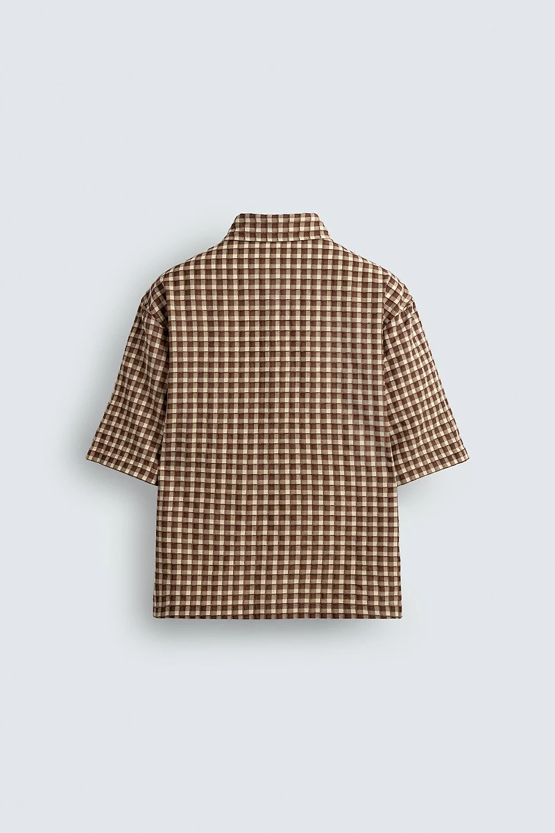 TEXTURED PLAID SHIRT