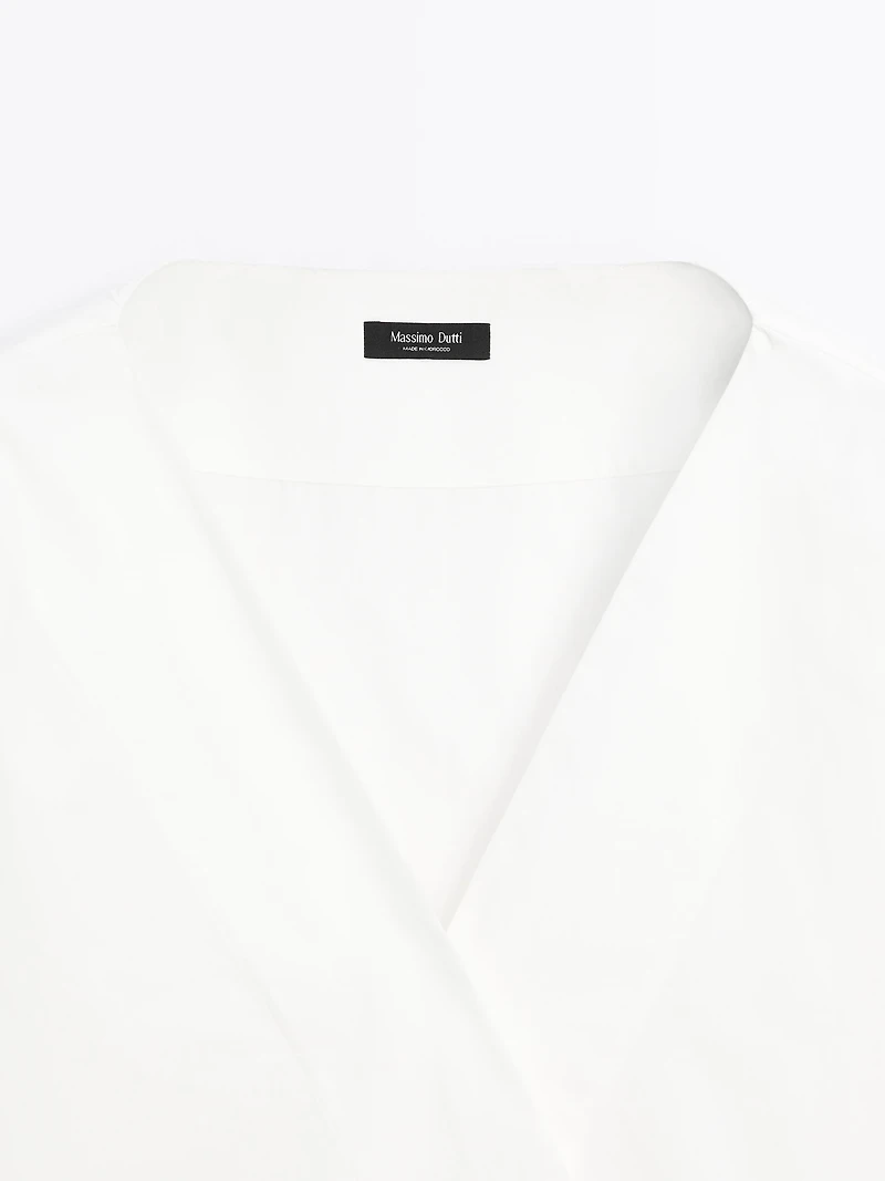 Blouse cache-cœur 100 % coton