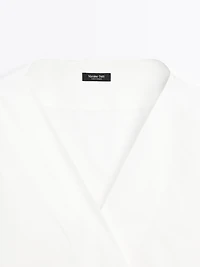 Blouse cache-cœur 100 % coton