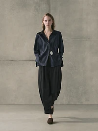 Flowing satin shirt