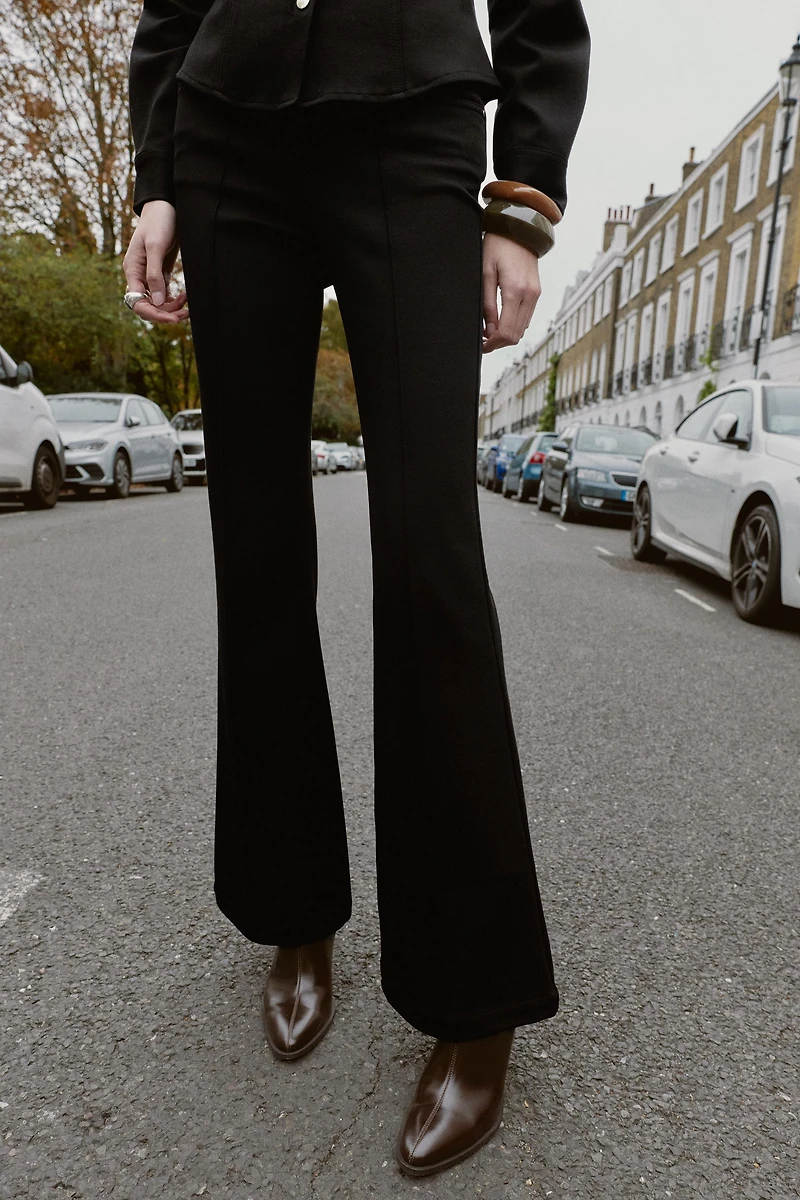 LOW-RISE FLARE PANTS