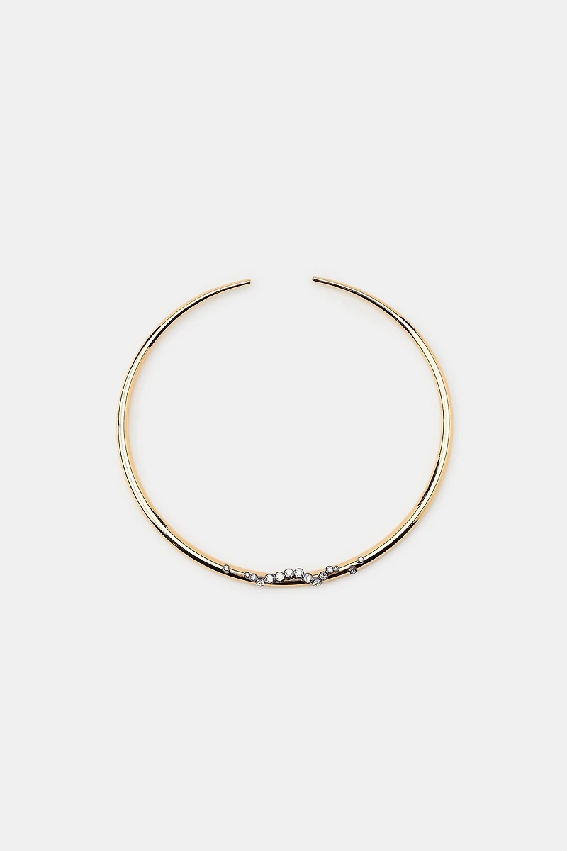 SPARKLY METAL CHOKER NECKLACE