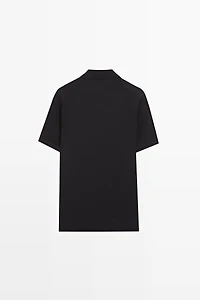 Polo en maille intarsia 100 % coton