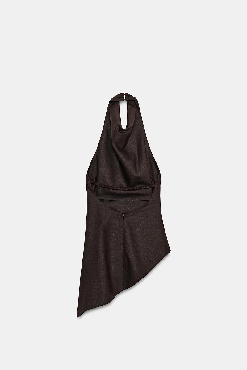 LINEN HALTER TOP