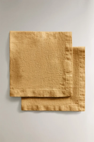 LOT DE SERVIETTES DE TABLE EN LIN DÉLAVÉ (LOT DE 2)