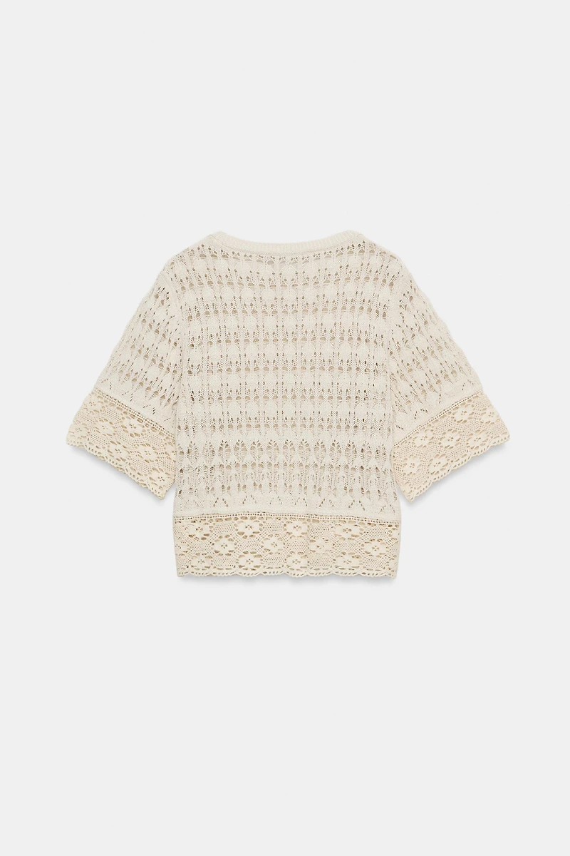POINTELLE KNIT TOP